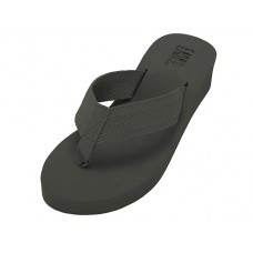 W9339L-BB - Wholesale Women's "Easy USA" Fabric Upper 1½'' Wedge Thong Sandals (*Black Color)